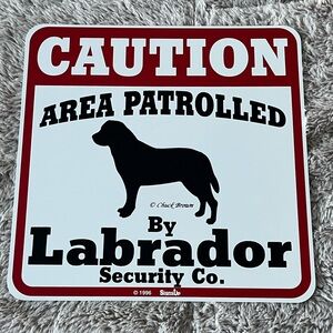Red and Black Dog Warning Sign